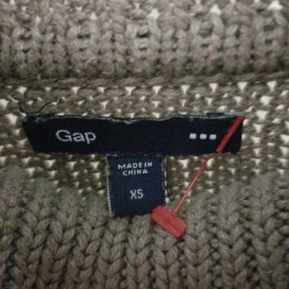 GAP Sweater Cotton Beige Size XS Casual Cowl Turtleneck Tunic Casual - Picture 3 of 4